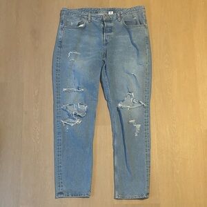 & Denim Distressed Boyfriend Low Waist Jeans size 32